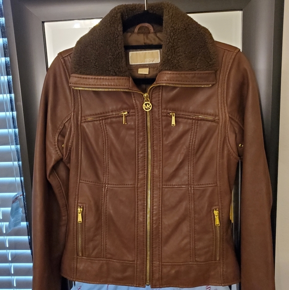 Michael Kors Jackets & Blazers - Michael Kors Brown Leather Jacket